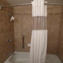 Shower with grab bar